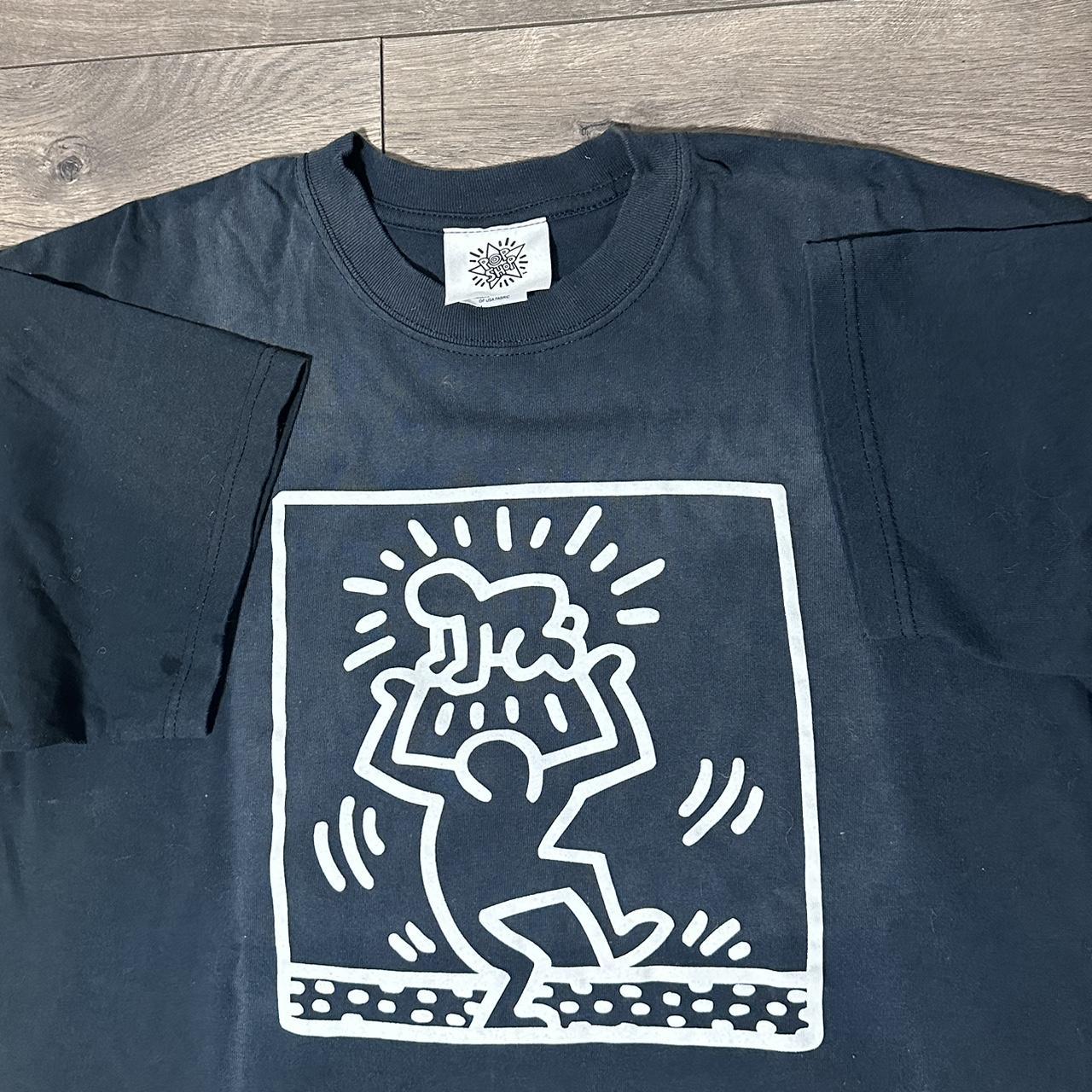 Vintage Keith haring shirt pop shop sun faded size...