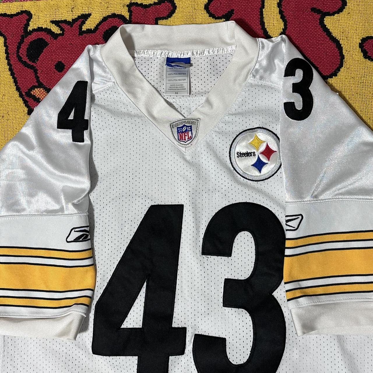 Mens Reebok NFL Troy Polamalu Jersey L Large Black - Depop