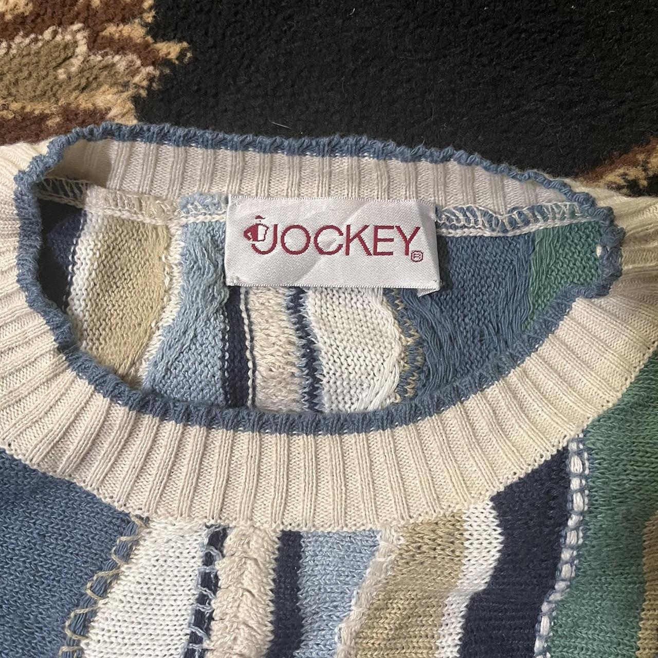 vintage jockey sweater size: fits like a... - Depop