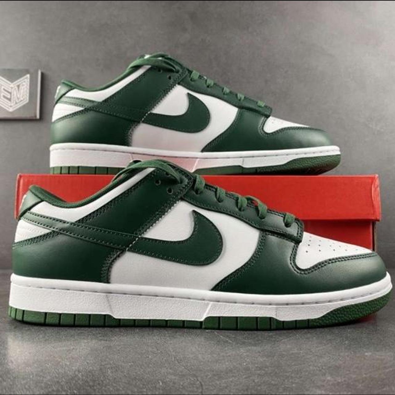 Nike Dunk Low Michigan State Green and White... - Depop