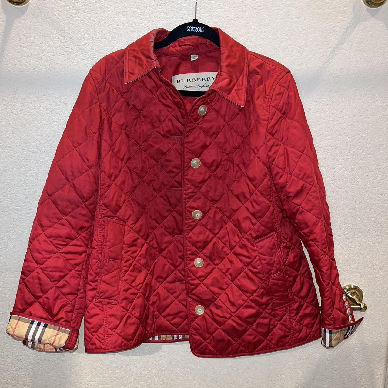 Burberry red clearance quilted jacket