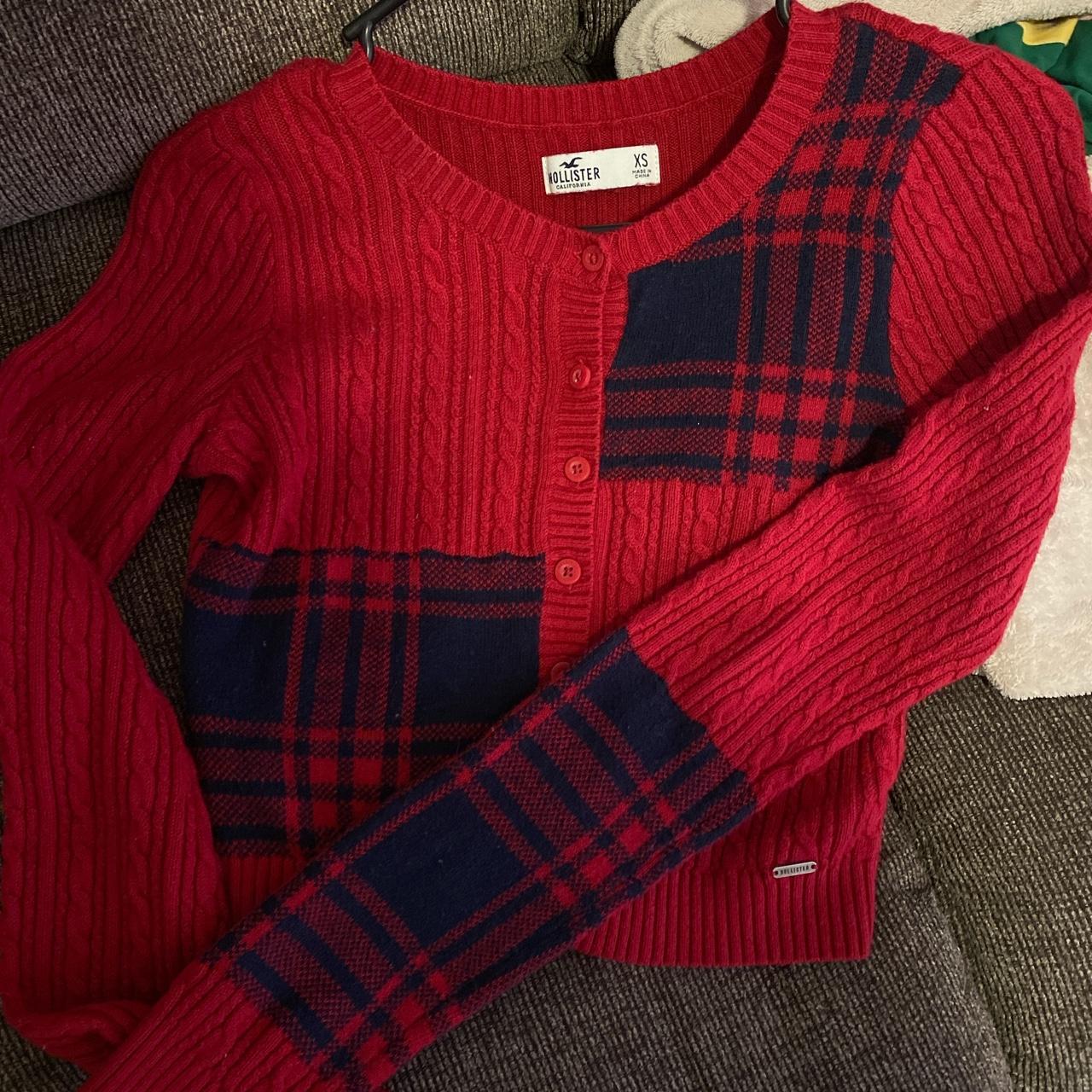 hollister red jumper