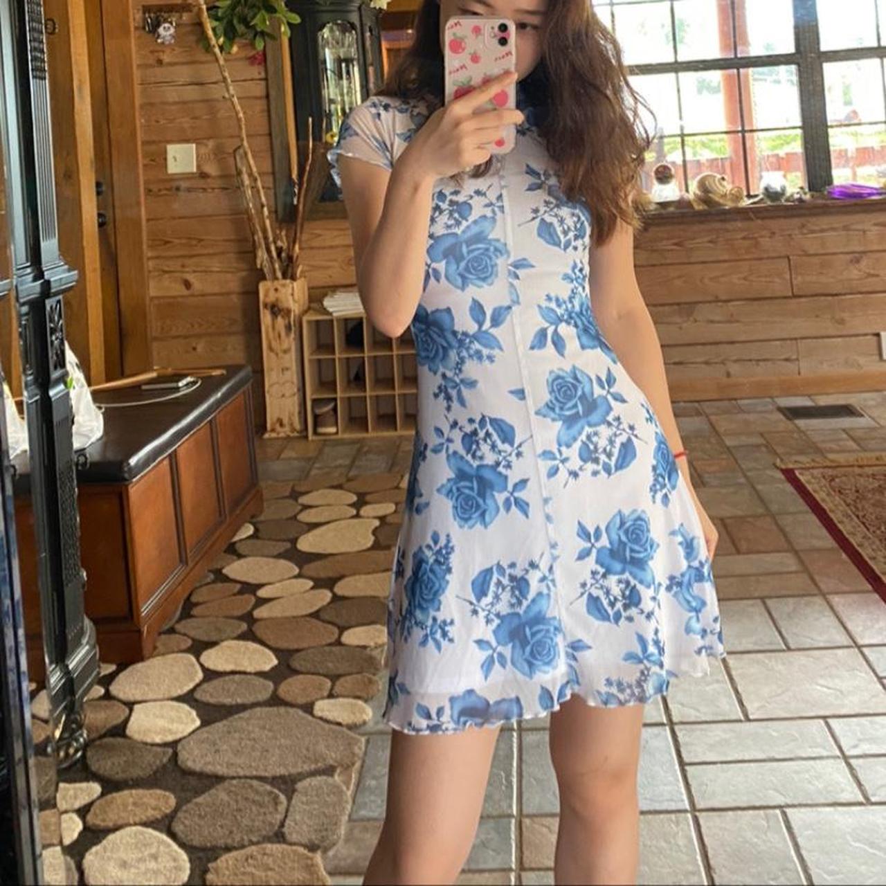 DOLLS KILL Floral Print Sexy Mesh Bodycon... Depop