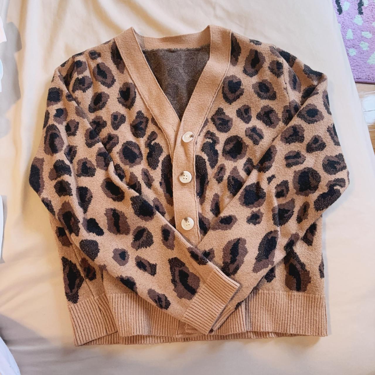 Leopard shop knit cardigan