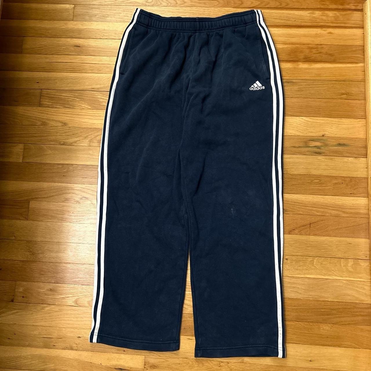 Mens Vintage Y2K Navy Blue Adidas Sweatpants Men... Depop