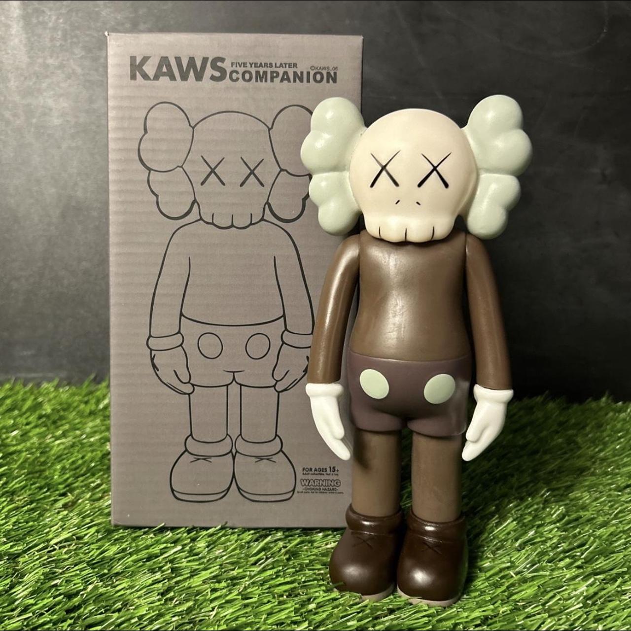 Mens Vintage Y2K Grey Brown KAWS Figure With ! Box... - Depop