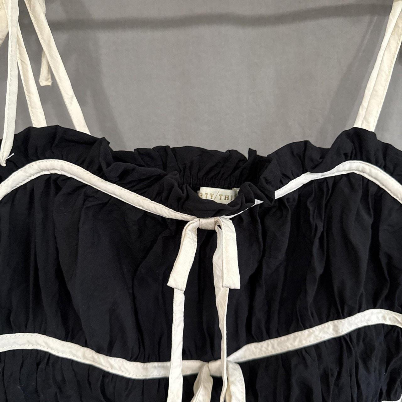 Preloved Women's Crop top - Black/Cream - M – Thi… - image 3