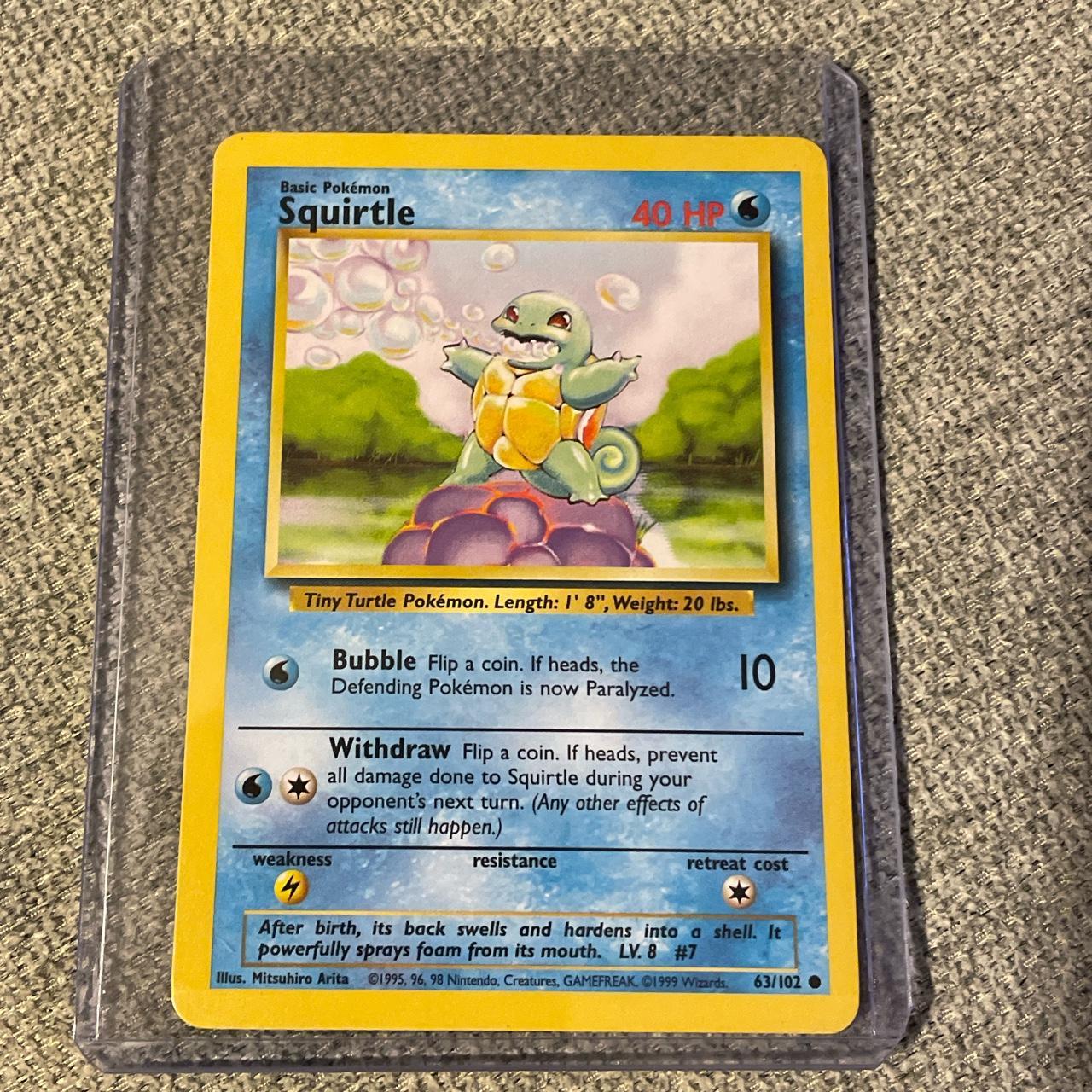 Squirtle 63/102 Rare 1995 Pokemon Card Excellent... - Depop