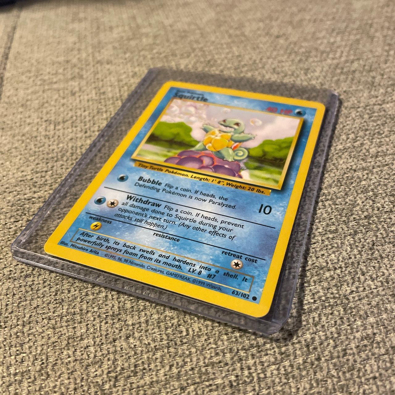 Squirtle 63/102 Rare 1995 Pokemon Card Excellent... - Depop