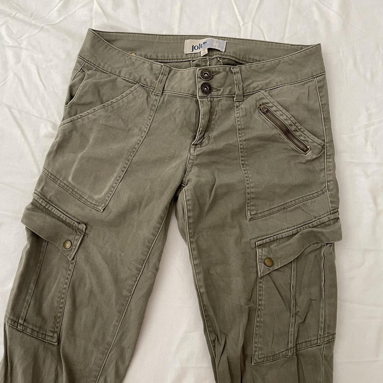 Jolt Dark Forrest green cargo pants Size 7 Zipper... - Depop