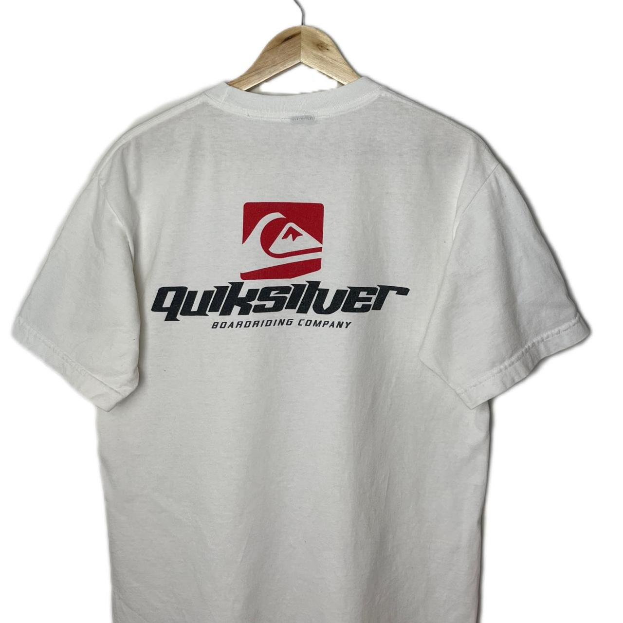 Vintage Quiksilver White Surfing Graphic 90s... - Depop