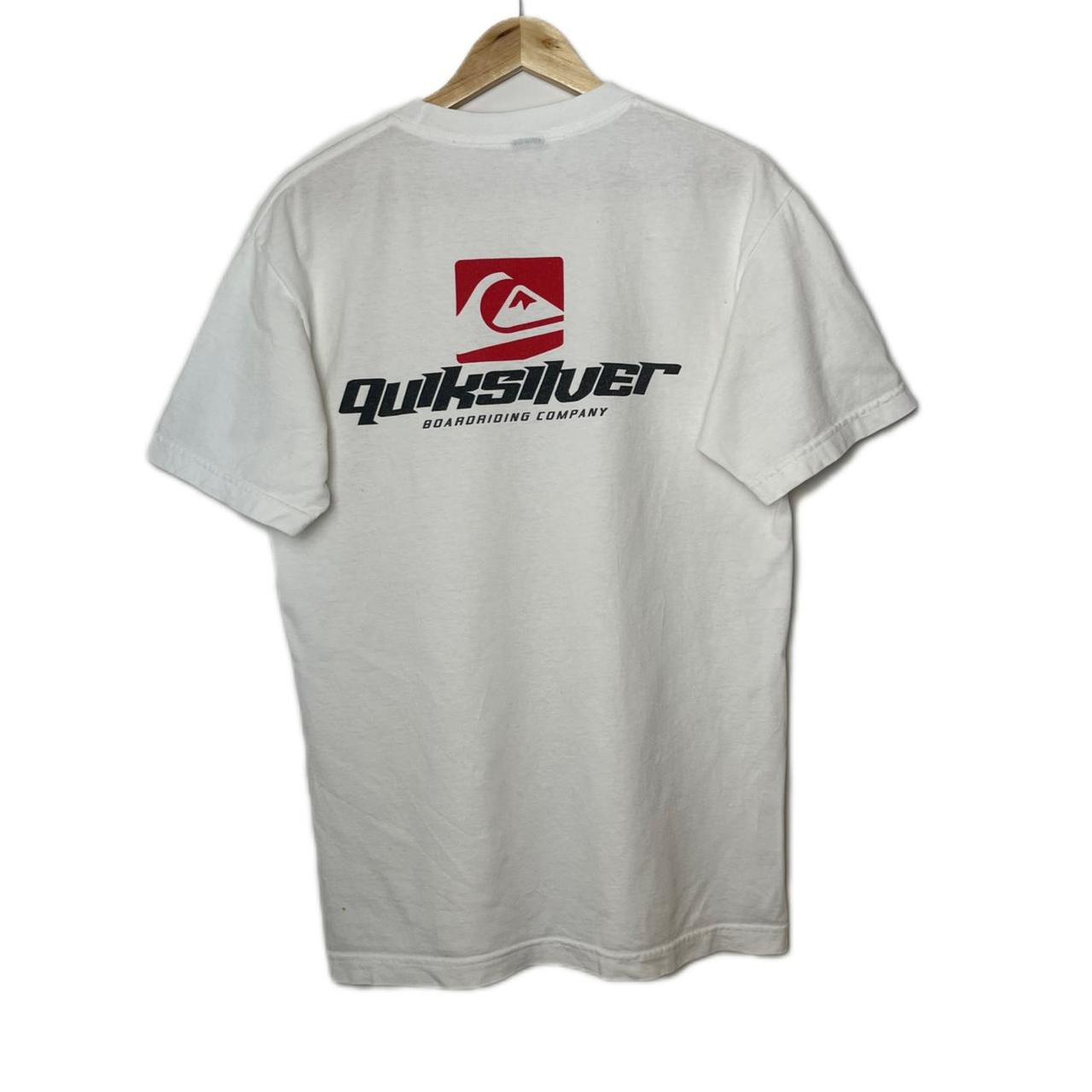 Vintage Quiksilver White Surfing Graphic 90s... - Depop