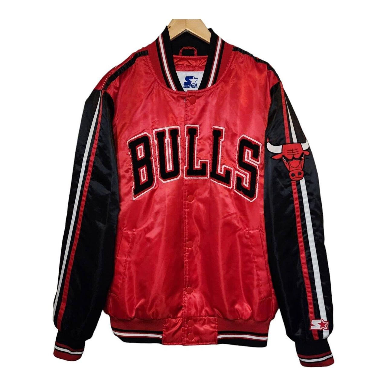 Vintage Chicago Bulls Leather Starter Jacket NBA Basketball Coat