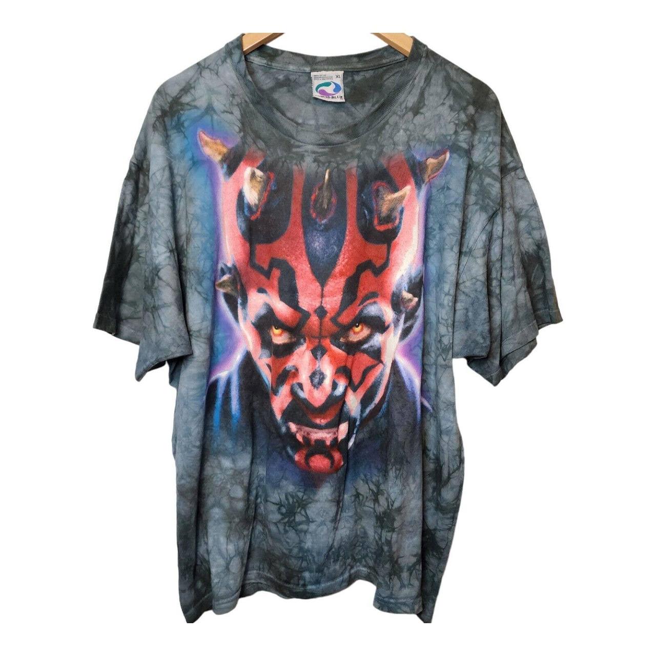 Vintage 90s Liquid Blue Star Wars Darth Maul T Shirt... - Depop