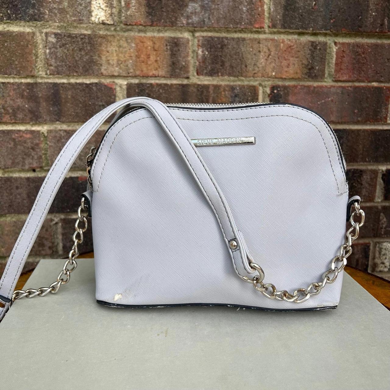 Steve Madden grey dome crossbody bag preowned... - Depop