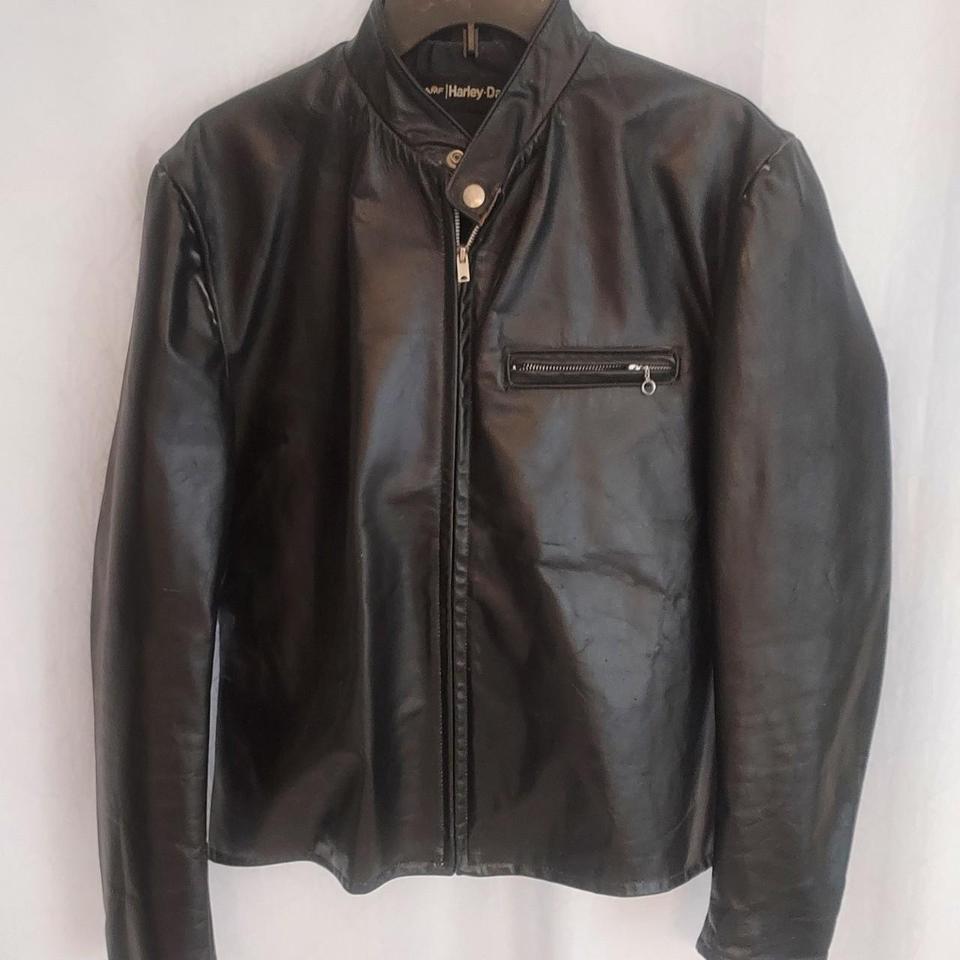 Rare Harley Davidson FXRG Black Leather Jacket - Depop