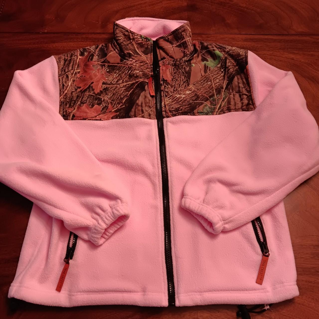 Y2K Trail Crest Camo Fleece Jacket. Pink and camo... Depop