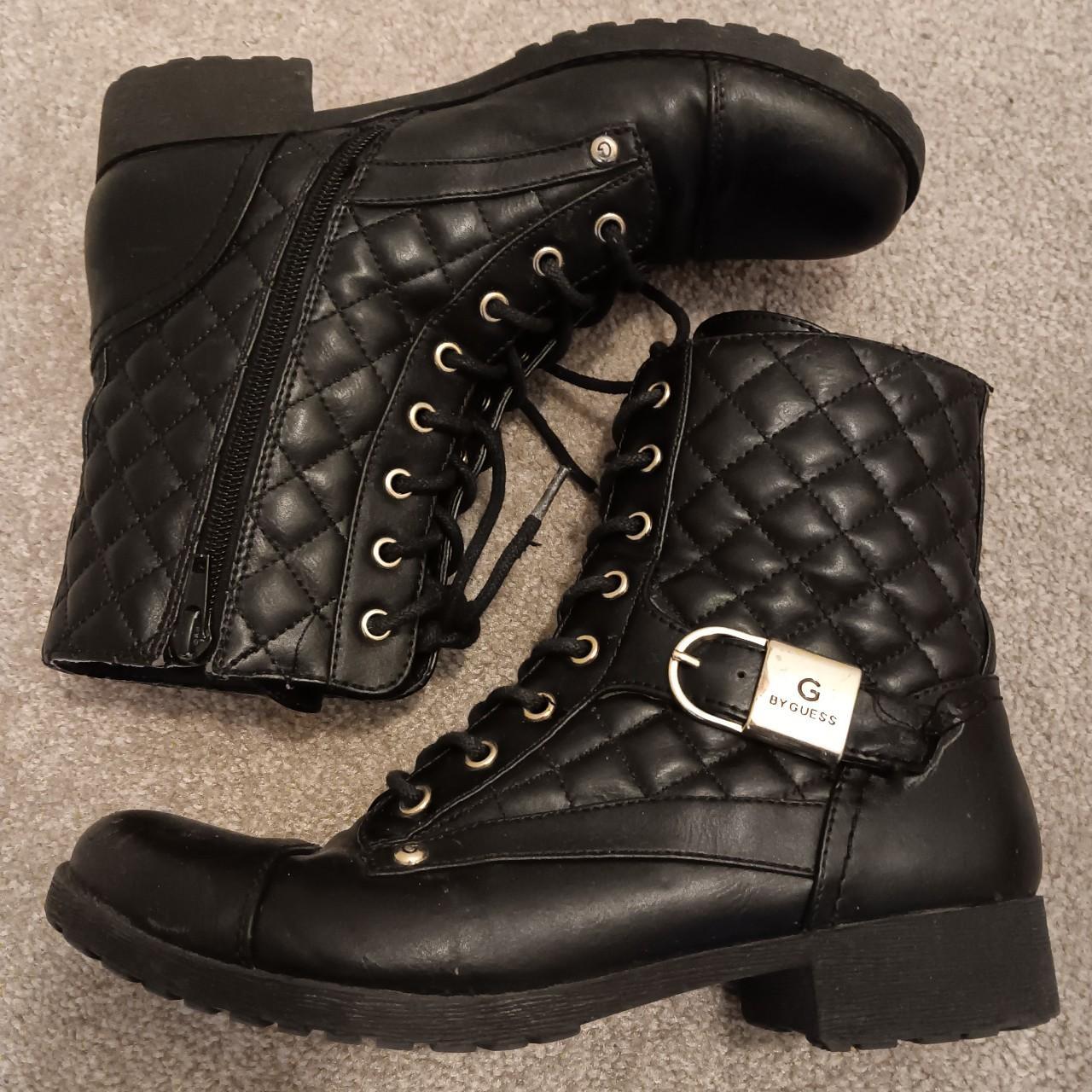 Black guess combat boots hotsell