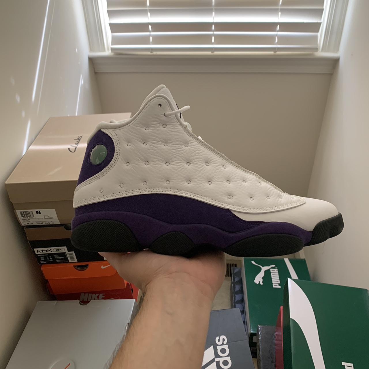 Jordan Retro 13 Lakers Purple Gold Condition Depop