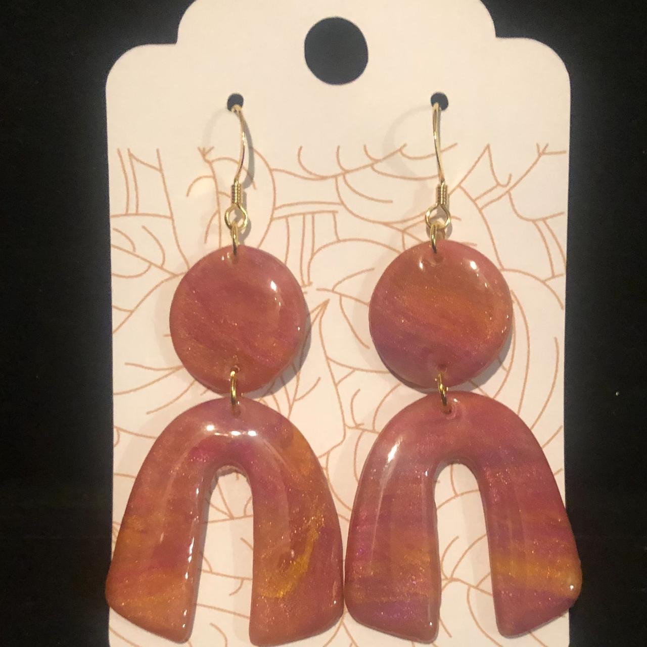 Autumn inspired design polymer clay drop earrings.... Depop
