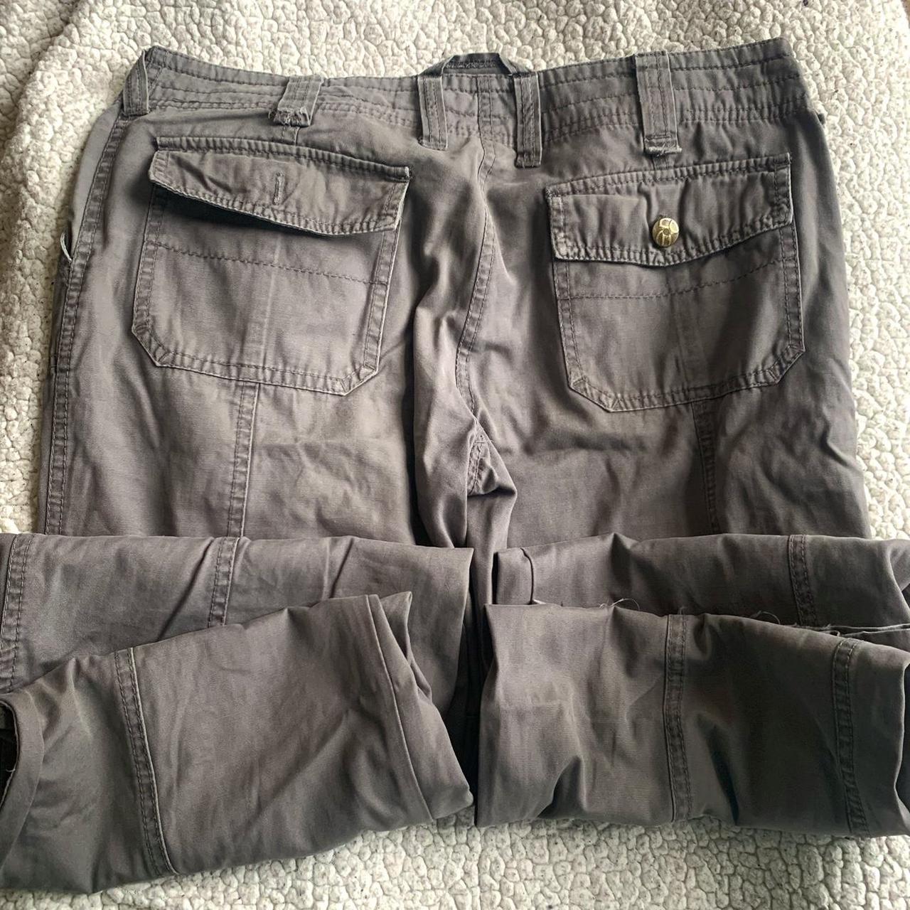 Tight fitted gray cargoes in great conditions Size... - Depop