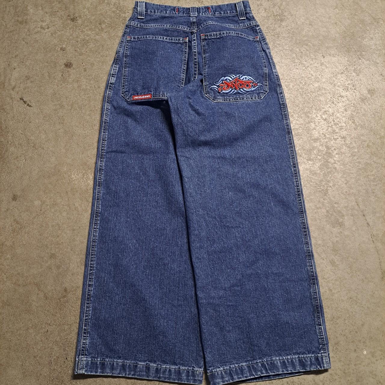 SUPER SICK AND RARE JNCO TRIBAL STYLE EMBROIDERED... - Depop