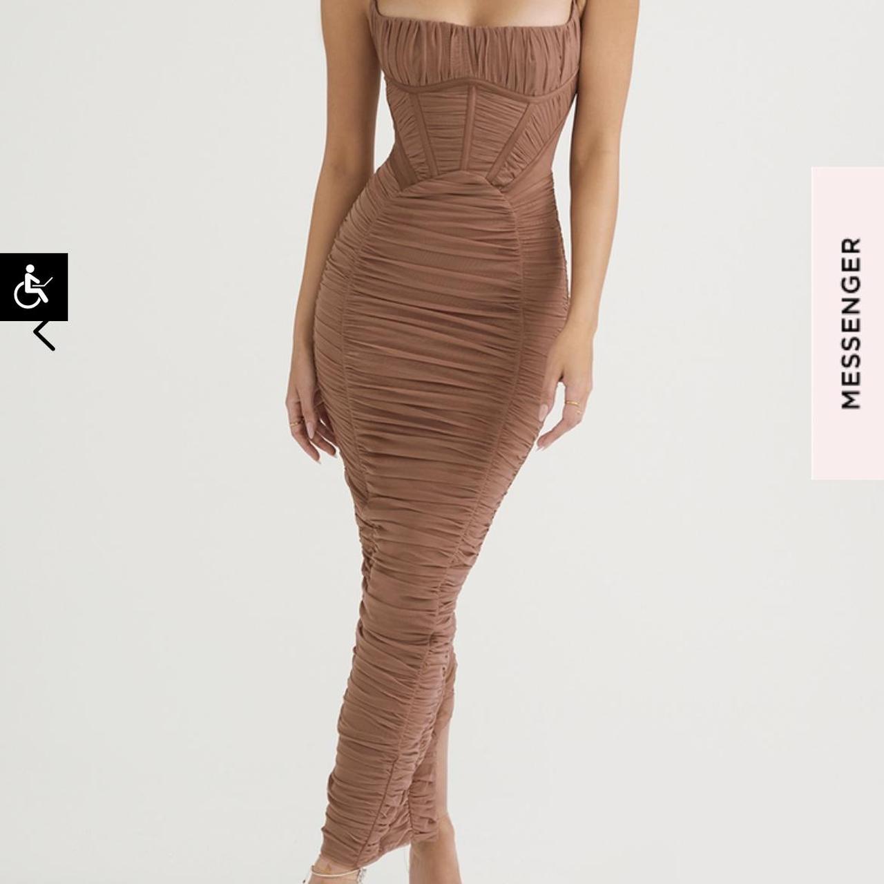 HOUSE OF CB brown Lilian dress Mocha Corset maxi... Depop