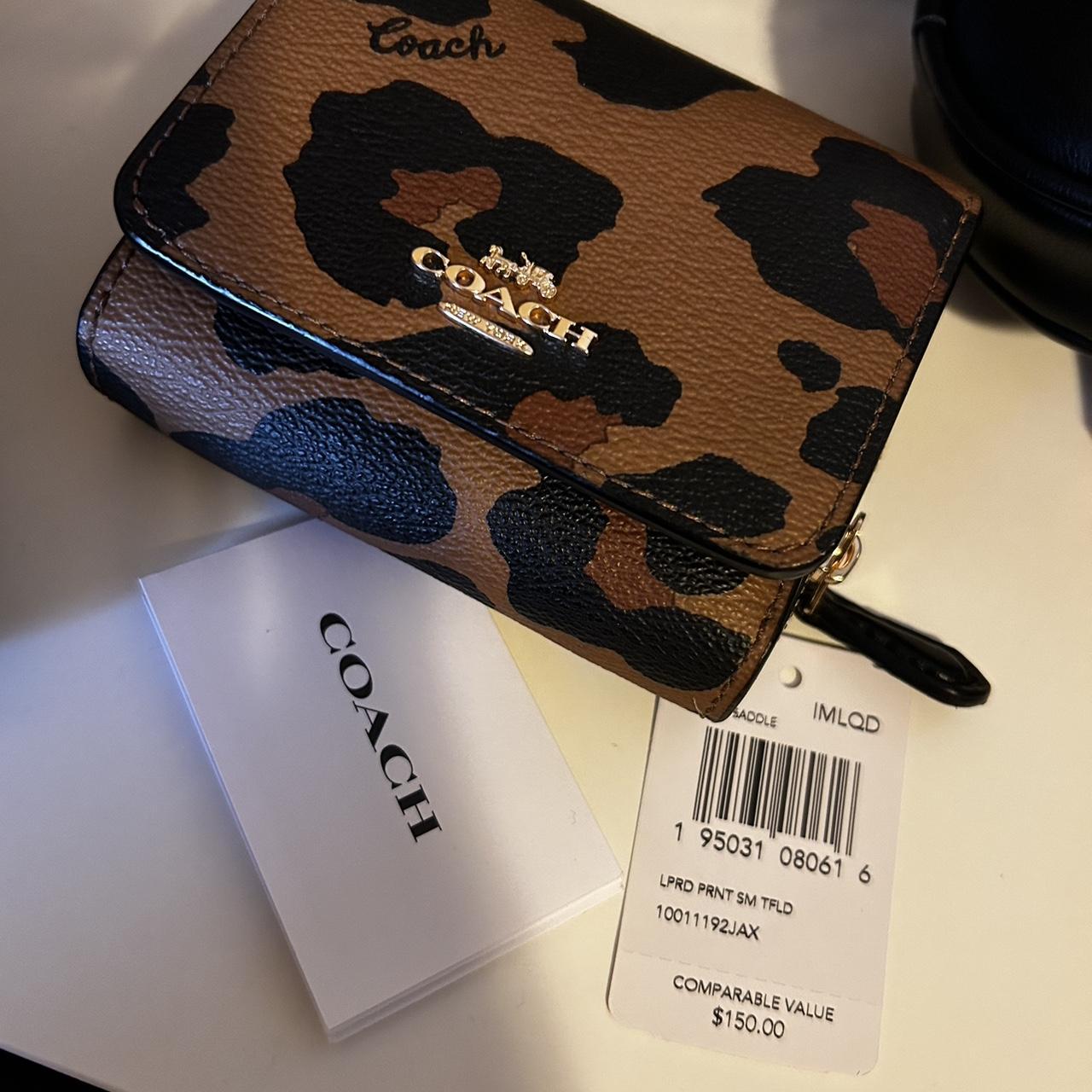 Leopard Tri fold Coach Wallet Brand New Never used Depop