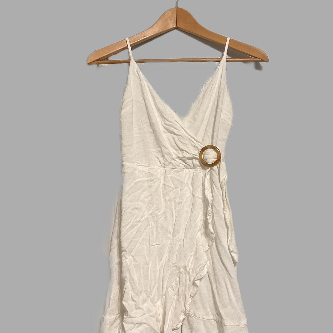 Giani Bini White Linen Dress size S - Depop