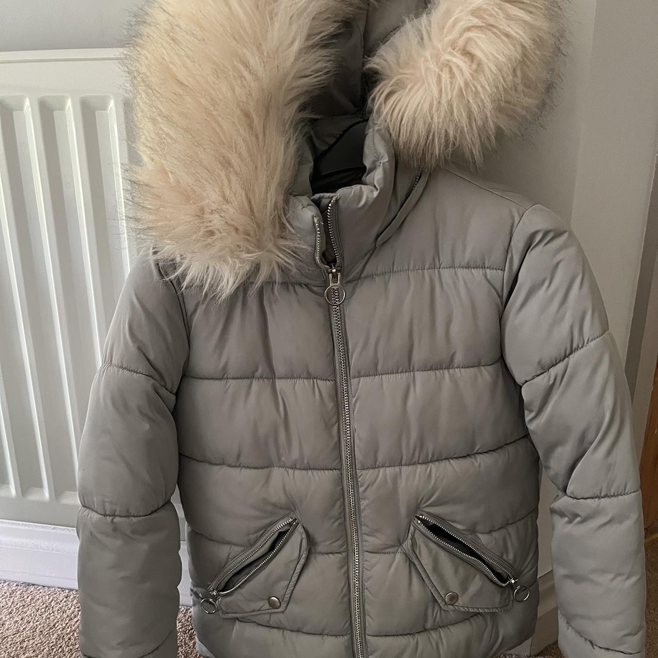 Top Shop winter coat grey. NEED GONE open to any... - Depop