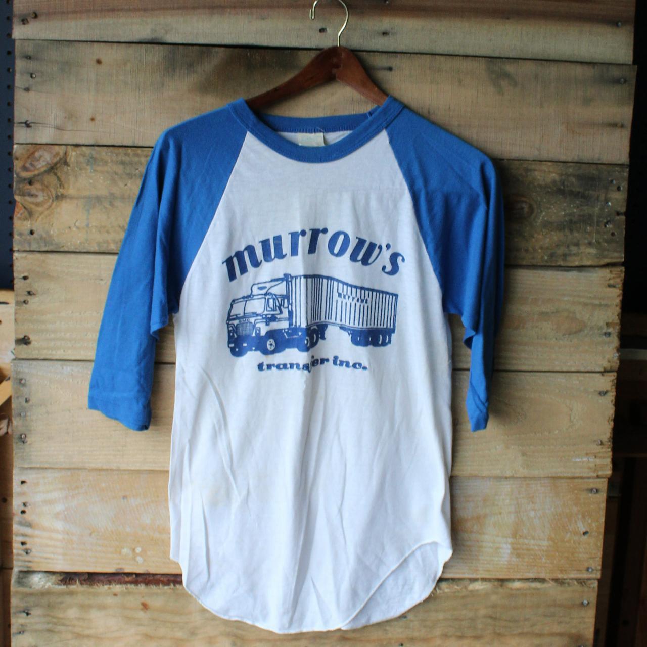 70's Baseball Tee Truck Shirt Some yellowing from... Depop