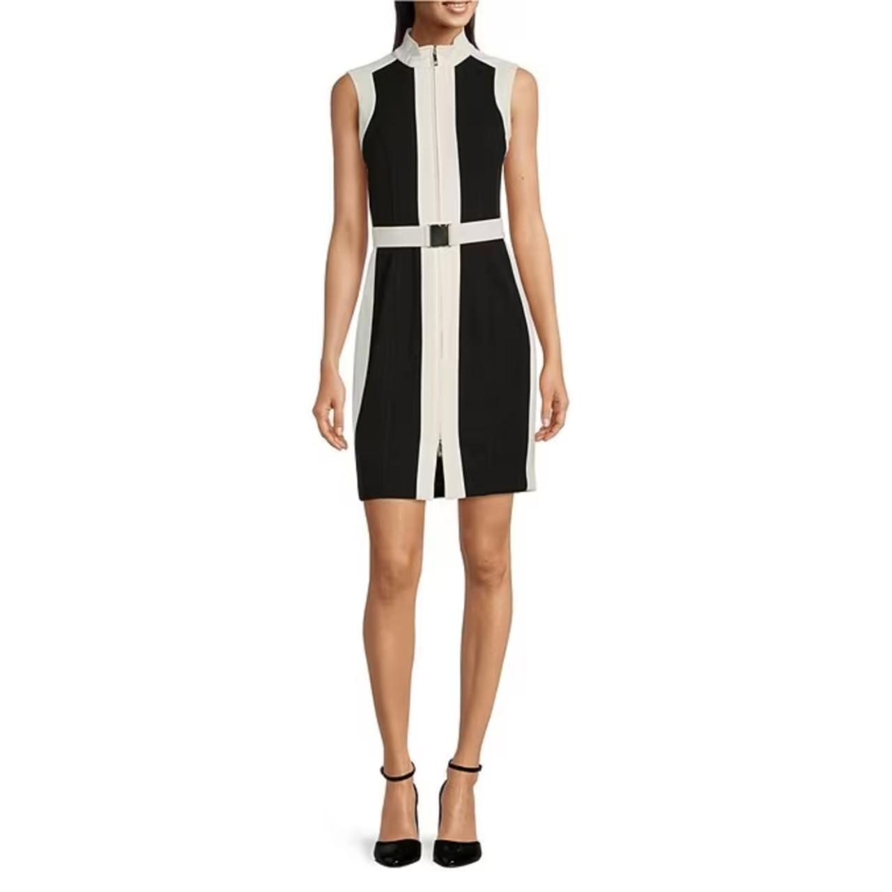 Tommy hilfiger black 2024 and white dress