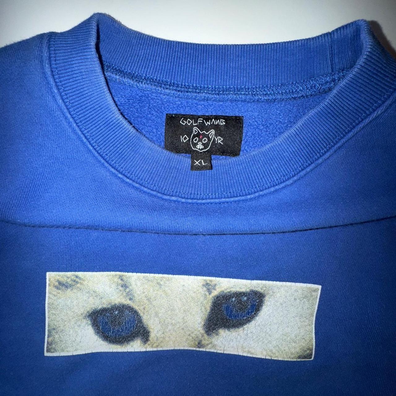 Golf Wang Cat eyes Box logo Blue crewneck #GolfWang | Depop