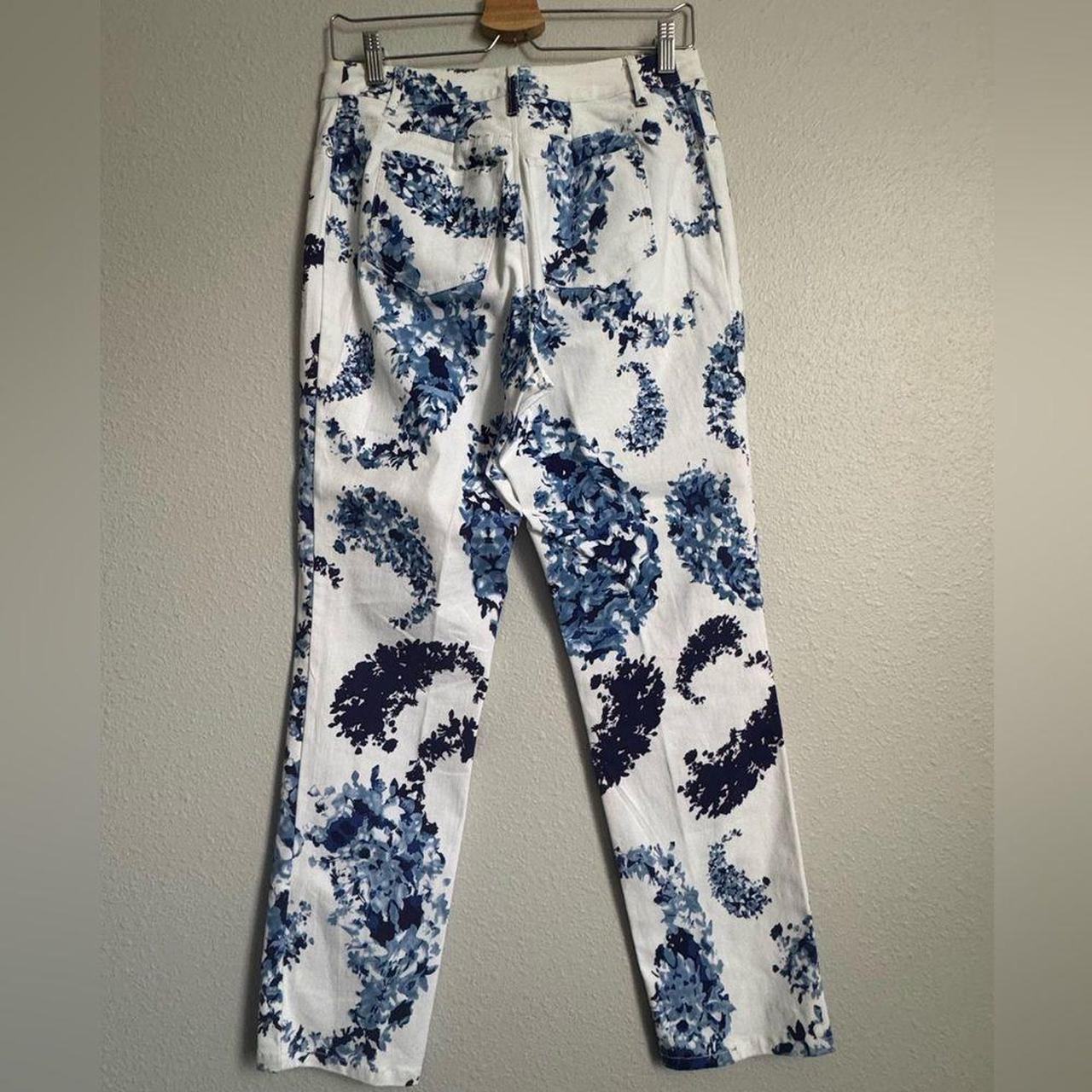 Source Unknown Women's Printed Pants - White/Blue… - image 7
