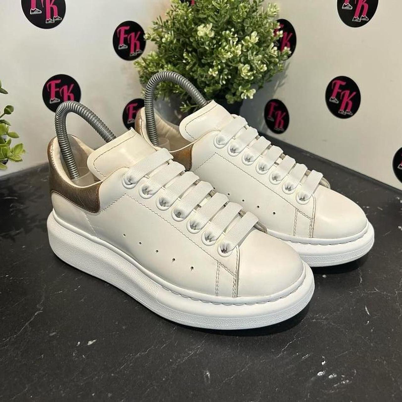 Alexander McQueen white and rose gold trainers Uk 3. Depop