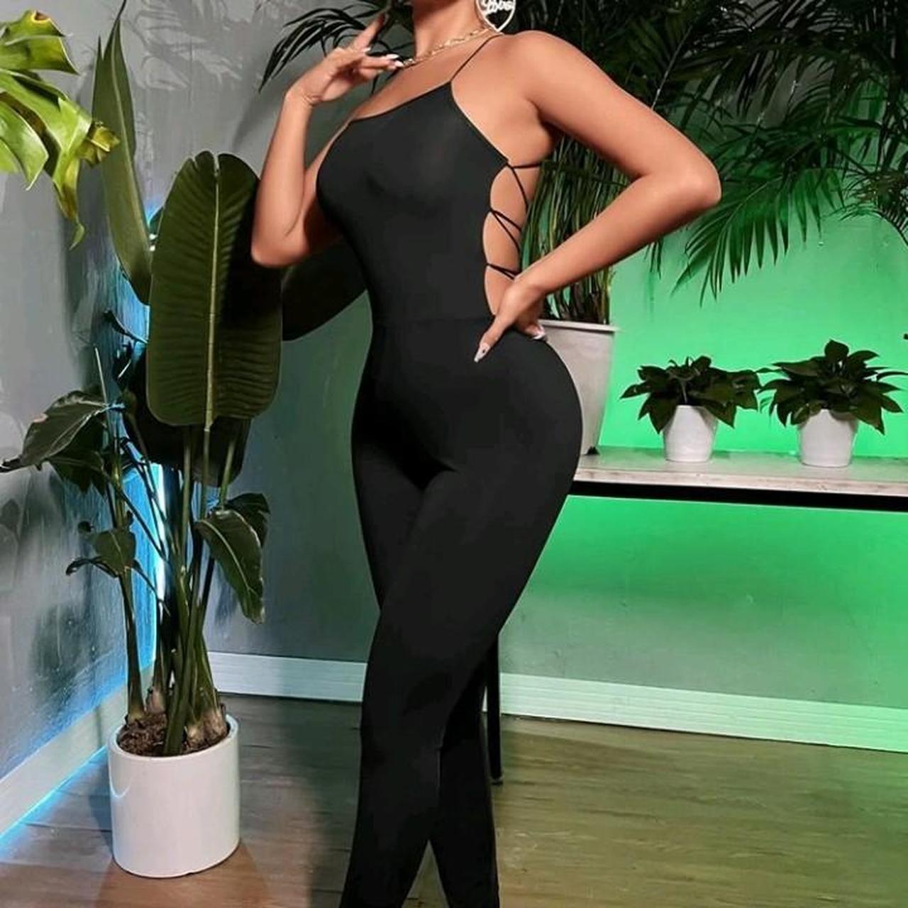 One piece romper, all black. Brand New never worn... - Depop