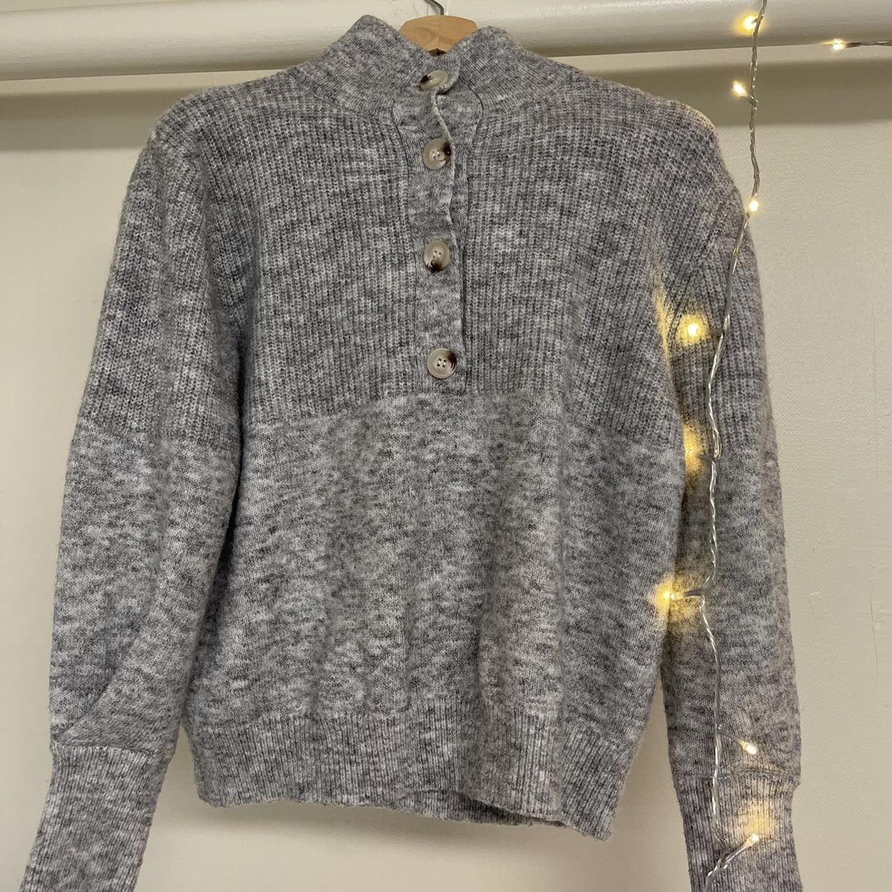 Cider Women's Grey and Silver Jumper Depop