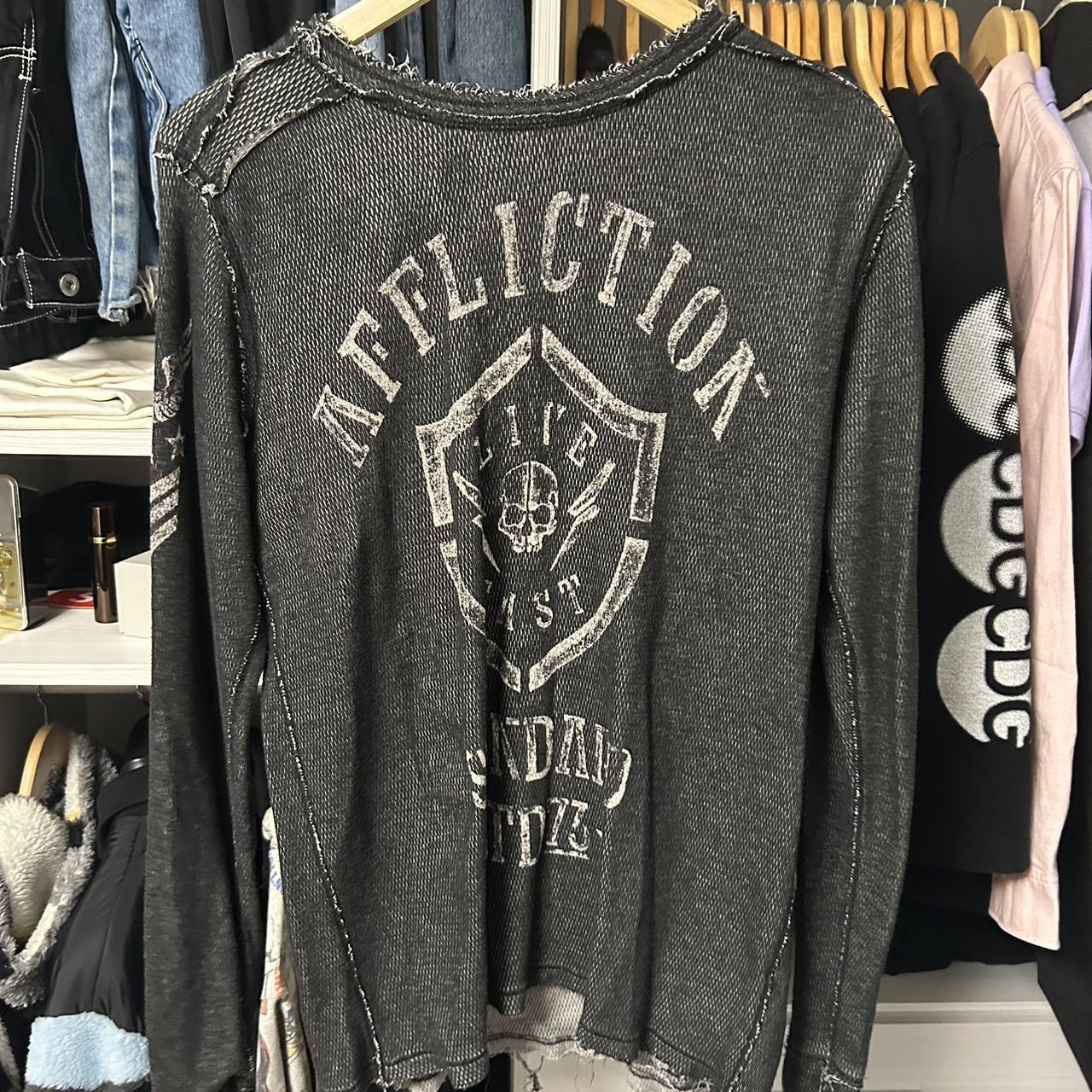 Super dope affliction y2k style long sleeve... - Depop