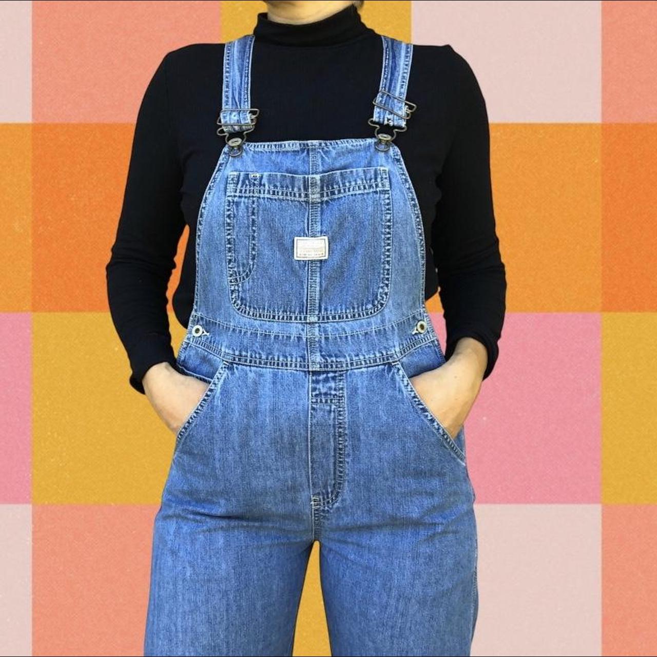 Women’s vintage denim Old Navy overalls with all the... - Depop