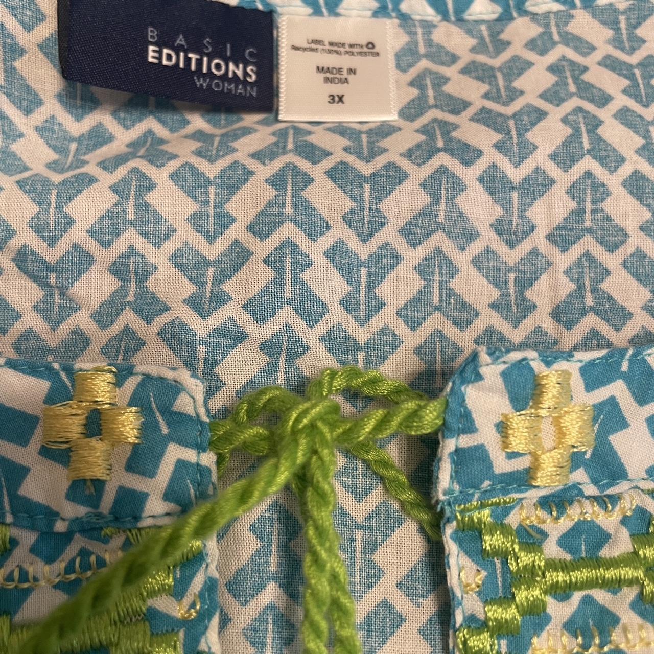 Basic Editions Women's Blouse - Multi/Blue – Blue… - image 3