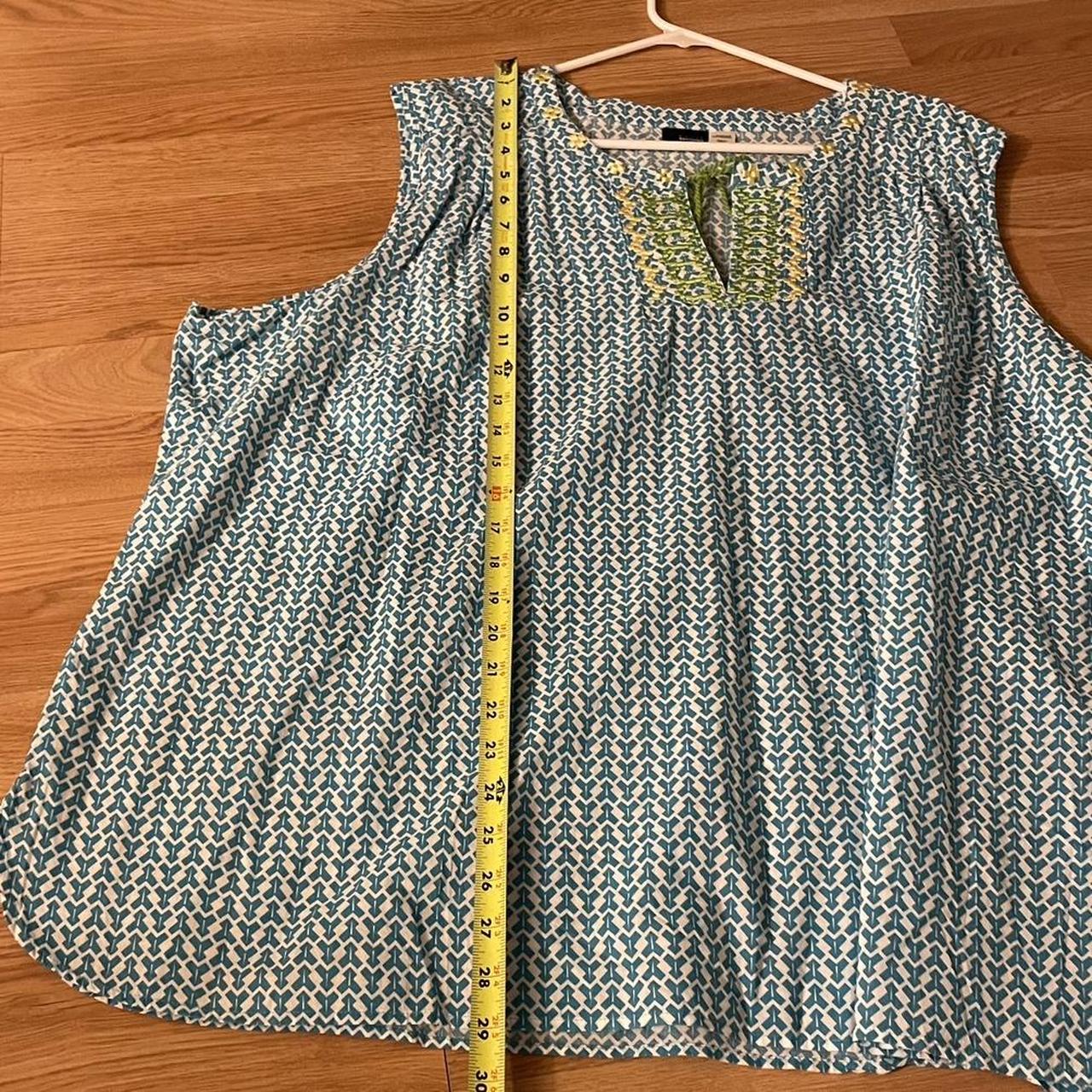 Basic Editions Women's Blouse - Multi/Blue – Blue… - image 5