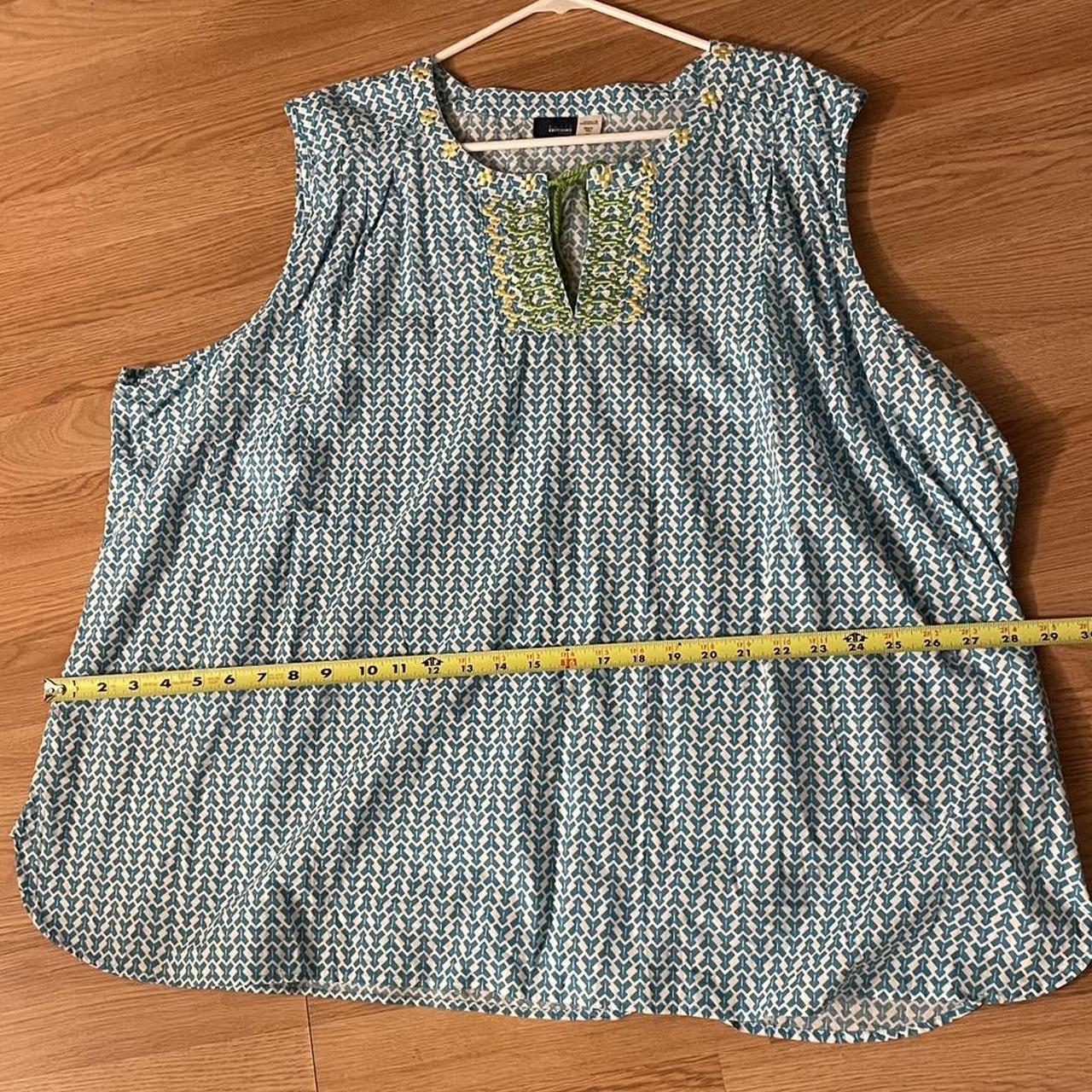 Basic Editions Women's Blouse - Multi/Blue – Blue… - image 6