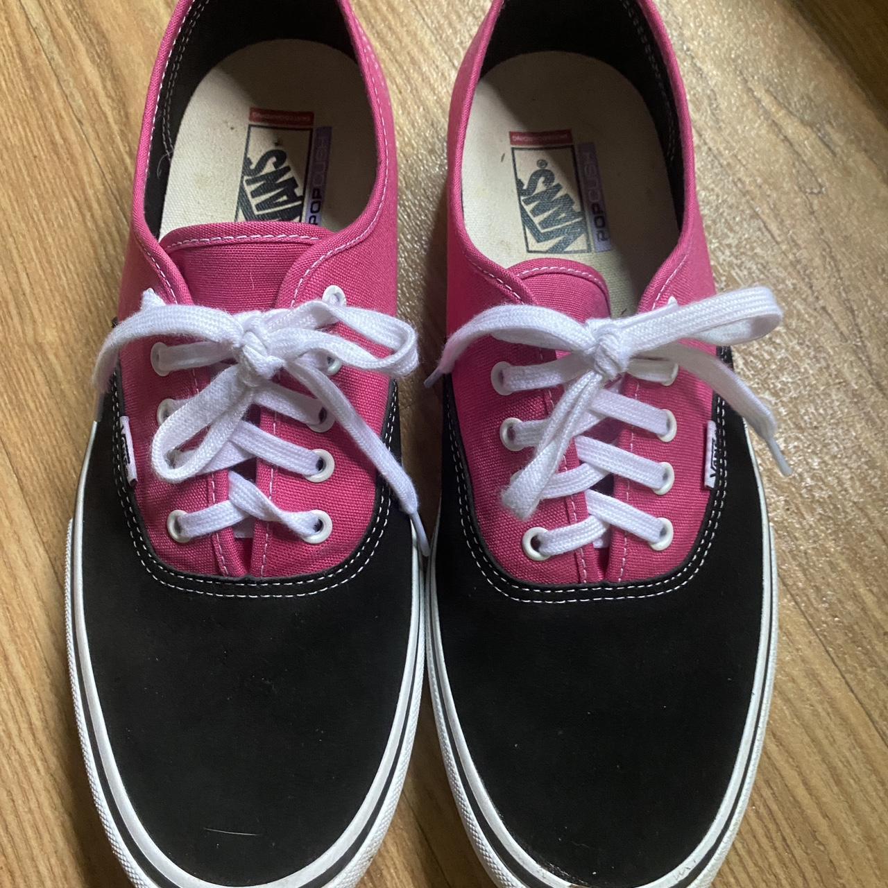 Pink an black skate vans size 13 Mens skate shoes... - Depop