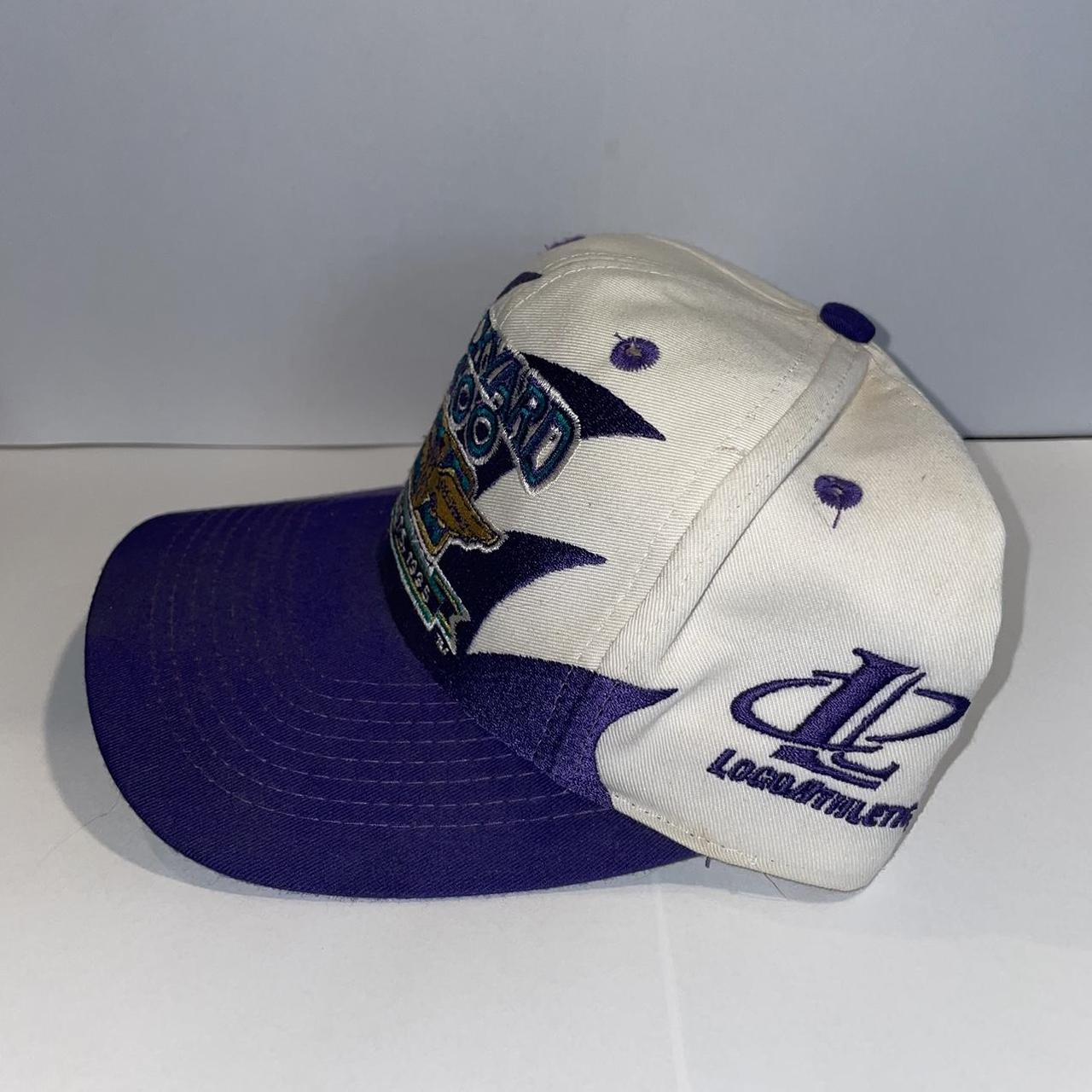 Vintage 1995 NASCAR Brickyard 400 Purple Sharktooth Snapback Hat Logo outlet Athletic