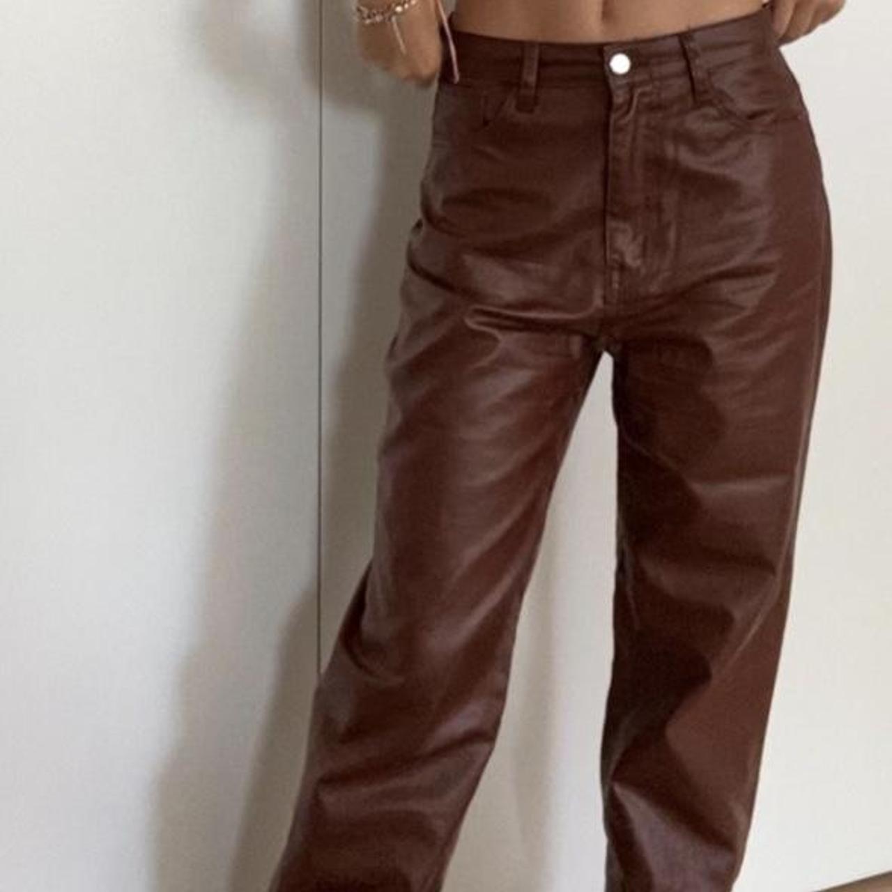 Prettylittlething fake leather pants Size uk 8 / EU... - Depop