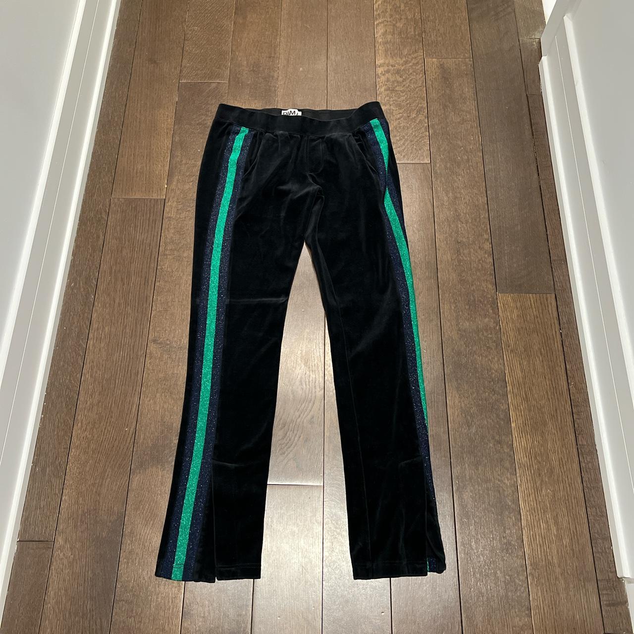 Juicy Couture Women's Black and Green Trousers | Depop