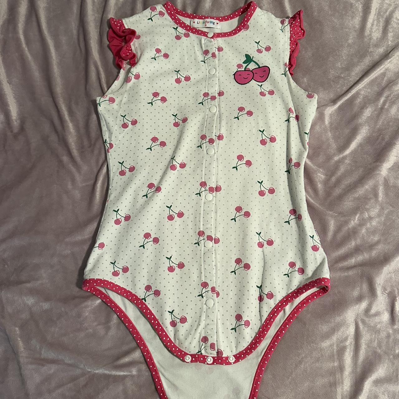 Littleforbig LFB Cherry tank top onesie bodysuit... Depop