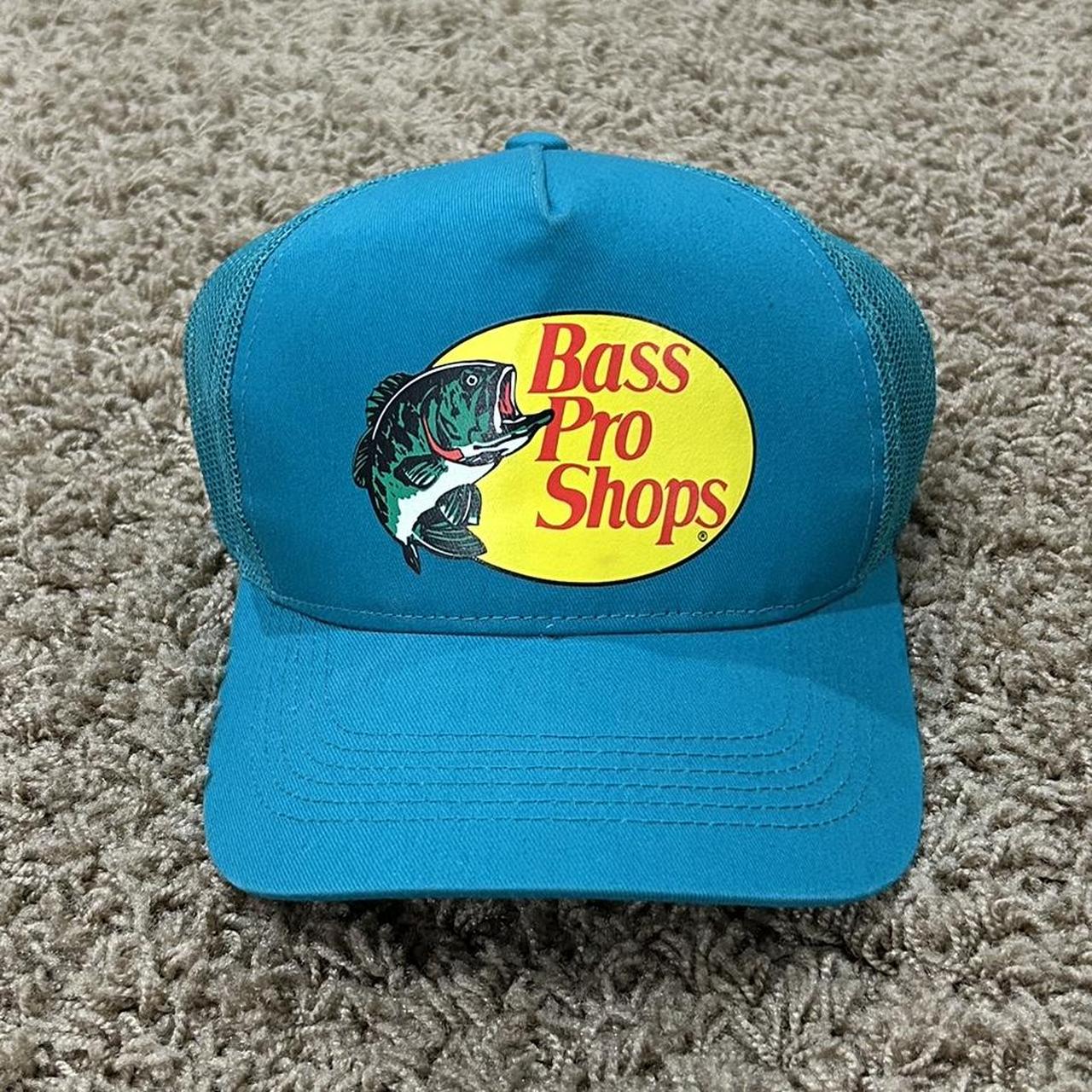 Teal/Blue Bass Pro Shop hat Condition:... - Depop