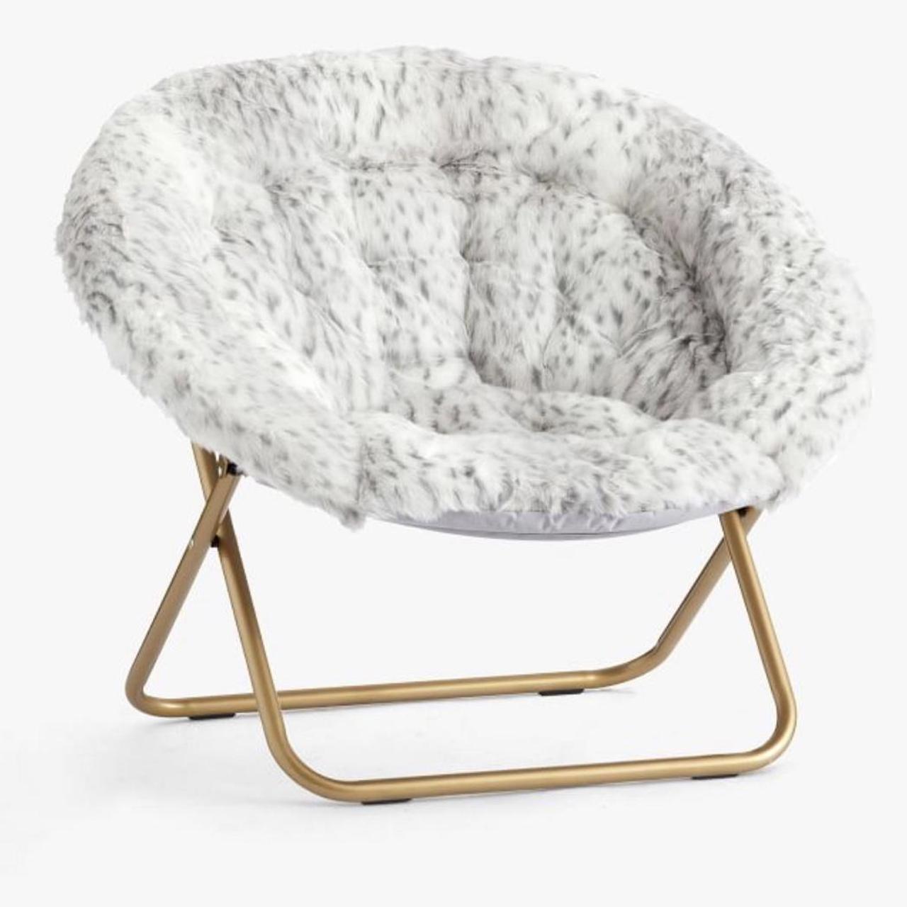 Faux fur deals saucer chair white