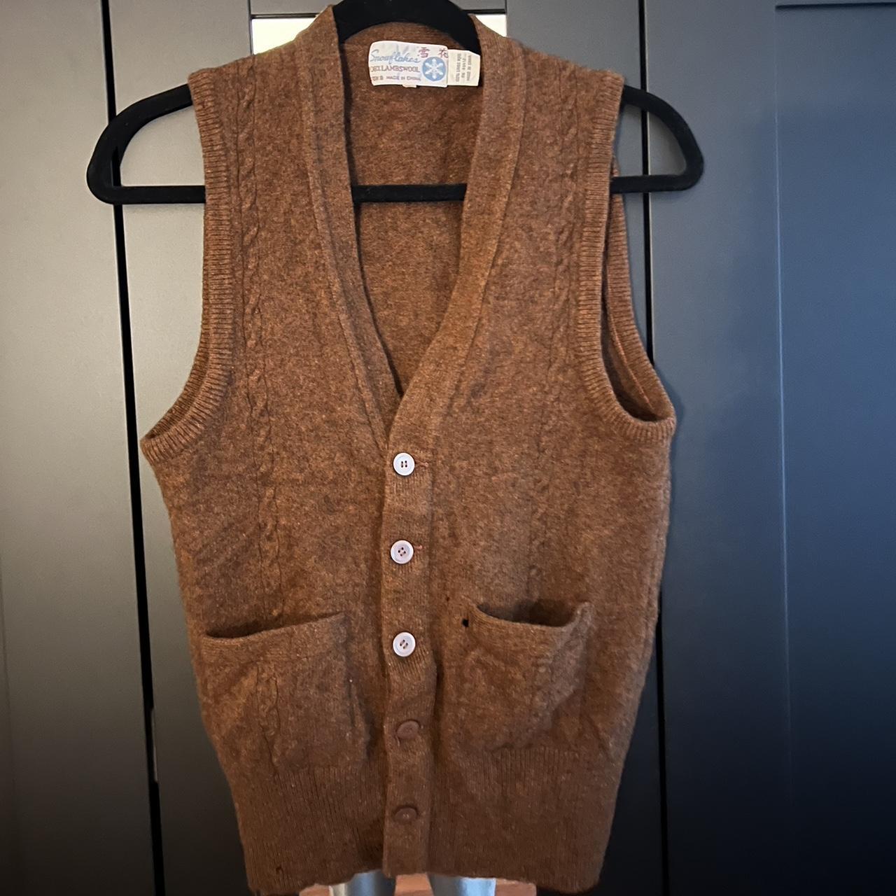 Men's Brown and Burgundy Cardigan | Depop